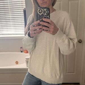 Aerie Cream Women's Crew Neck Sweater